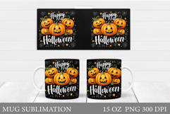 Halloween Mug Sublimation. Halloween Pumpkin Mug Design Product Image 1
