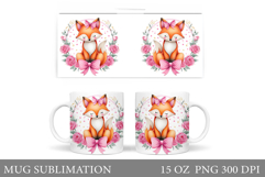 Cute Fox Mug Design. Cute Fox Sublimation Product Image 1