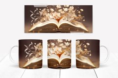 3D Book Flower Sublimation Mug Set, Floral Book Wrap Bundle Product Image 5