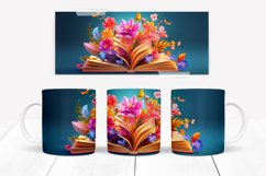 3D Book Flower Sublimation Mug Set, Floral Book Wrap Bundle Product Image 13