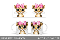 Cute Leopard Mug Design. Cute Leopard Sublimation Product Image 1