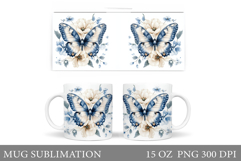 Butterfly Mug Design. Butterfliy Mug Sublimation Product Image 1