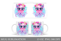 Jellyfish Mug Sublimation. Sea Mug Design Product Image 1