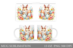 Easter Bunny Mug Design. Bunny Easter Mug Wrap Sublimation Product Image 1