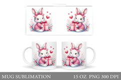 Cute Bunny Mug Design. Cute Bunny Sublimation Product Image 1