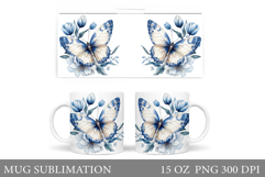 Butterfly Mug Design. Butterfliy Mug Sublimation Product Image 1