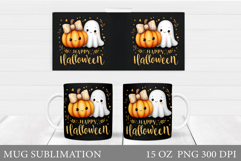 Halloween Mug Sublimation. Halloween Pumpkin Mug Design Product Image 1