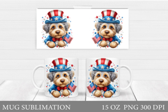 Patriotic Dog Mug Design. Patriotic Mug Sublimation Product Image 1