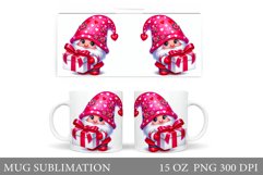 Valentines Gnome Mug. Valentines Mug Sublimation Product Image 1