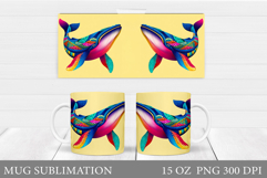 Whale Mug Sublimation. Sea Mug Design Product Image 1