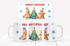 Christmas gingerbread man mug wrap design
