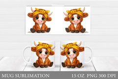 Cute Cow Mug Design. Cute Cow Sublimation Product Image 1