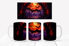 Halloween mug design | Halloween haunted house mug wrap