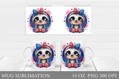 Patriotic Sloth Mug Design. Patriotic Mug Sublimation Product Image 1