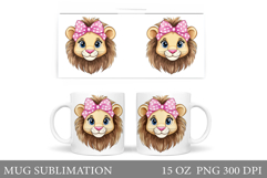 Cute Lion Mug Design. Cute Lion Sublimation Product Image 1