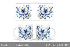 Butterfly Mug Design. Butterfliy Mug Sublimation Product Image 1