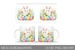 Easter Bunny Mug Design. Bunny Easter Mug Wrap Sublimation Product Image 1