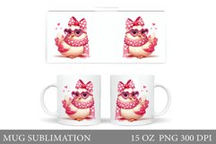 Cute Chicken Mug Design. Chicken Valentines Mug Sublimation Product Image 1