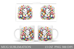 Easter Bunny Mug Design. Easter Mug Sublimation Product Image 1
