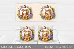 Fall Pumpkin Mug Design. Fall Mug Sublimation Product Image 1