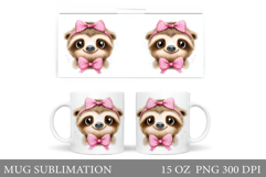 Cute Sloth Mug Design. Cute Sloth Sublimation Product Image 1