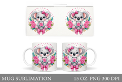 Cute Koala Mug Design. Cute Koala Sublimation Product Image 1