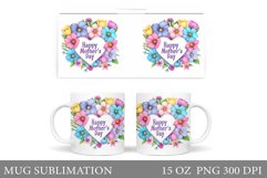 Mother's Day Mug Sublimation. Flowers Mug Design Product Image 1