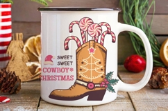 Sweet Cowboy Christmas PNG JPG Western Holiday Boot Clipart Product Image 6