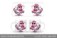 Valentines Chicken Mug Design. Valentines Mug Sublimation Product Image 1