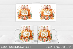 Fall Pumpkin Mug Design. Fall Mug Sublimation Product Image 1