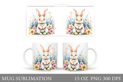 Easter Bunny Mug Design. Easter Mug Wrap Sublimation Product Image 1