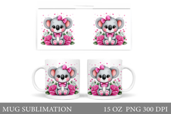 Cute Koala Mug Design. Cute Koala Sublimation Product Image 1