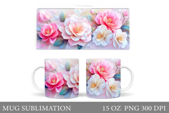 Flowers Mug Wrap Design. Flowers Sublimation Product Image 1