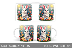 Easter Bunny Mug Design. Easter Mug Sublimation Product Image 1
