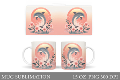 Dolphin Mug Sublimation. Sea Mug Sublimation Product Image 1