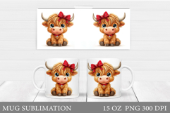 Cute Cow Mug Design. Cute Cow Sublimation Product Image 1