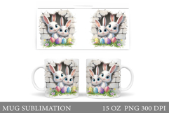 Easter Bunny Mug Design. Easter Mug Sublimation Product Image 1