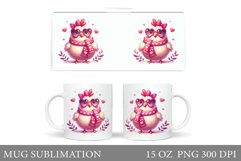 Valentines Chicken Mug Wrap. Chicken Valentines Mug Design Product Image 1