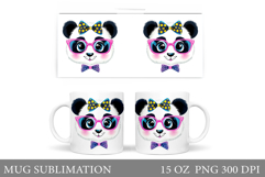 Cute Panda Mug Sublimation. Panda Glasses Mug Design Product Image 1