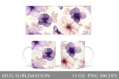 Flowers Mug Wrap Design. Flowers Sublimation Product Image 1
