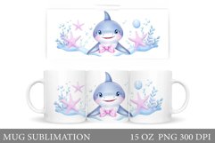 Cute Shark Mug Design. Cute Shark Sublimation Product Image 1