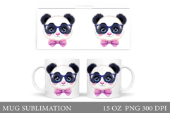Cute Panda Mug Sublimation. Panda Glasses Mug Design Product Image 1