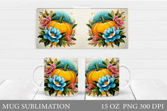 Pumpkin Mug Design. Pumpkin Mug Sublimation Product Image 1