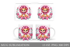 Cute Lion Mug Design. Cute Lion Sublimation Product Image 1