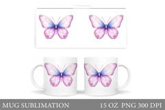 Butterfly Mug Design. Butterfliy Mug Sublimation Product Image 1