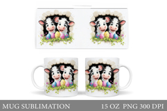 Easter Cow Mug Sublimation. Easter Mug Design Product Image 1