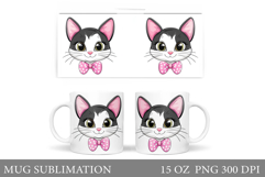 Cute Cat Mug Design. Cute Cat Sublimation Product Image 1