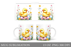 Easter Duck Mug Design. Easter Mug Sublimation Product Image 1
