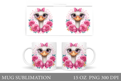 Cute Ostrich Mug Design. Cute Ostrich Sublimation Product Image 1