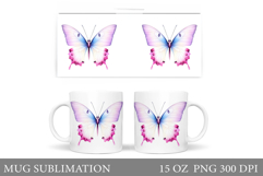 Butterfly Mug Design. Butterfliy Mug Sublimation Product Image 1